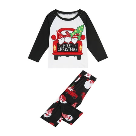 

Pudcoco Christmas Parent-child Pajamas Long Sleeve Round Neck T-shirt Trousers