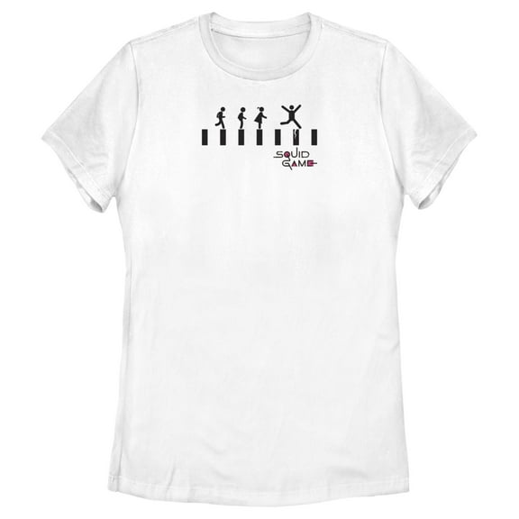Women's Squid Game Stick Figures Graphic Tee White 2X Large