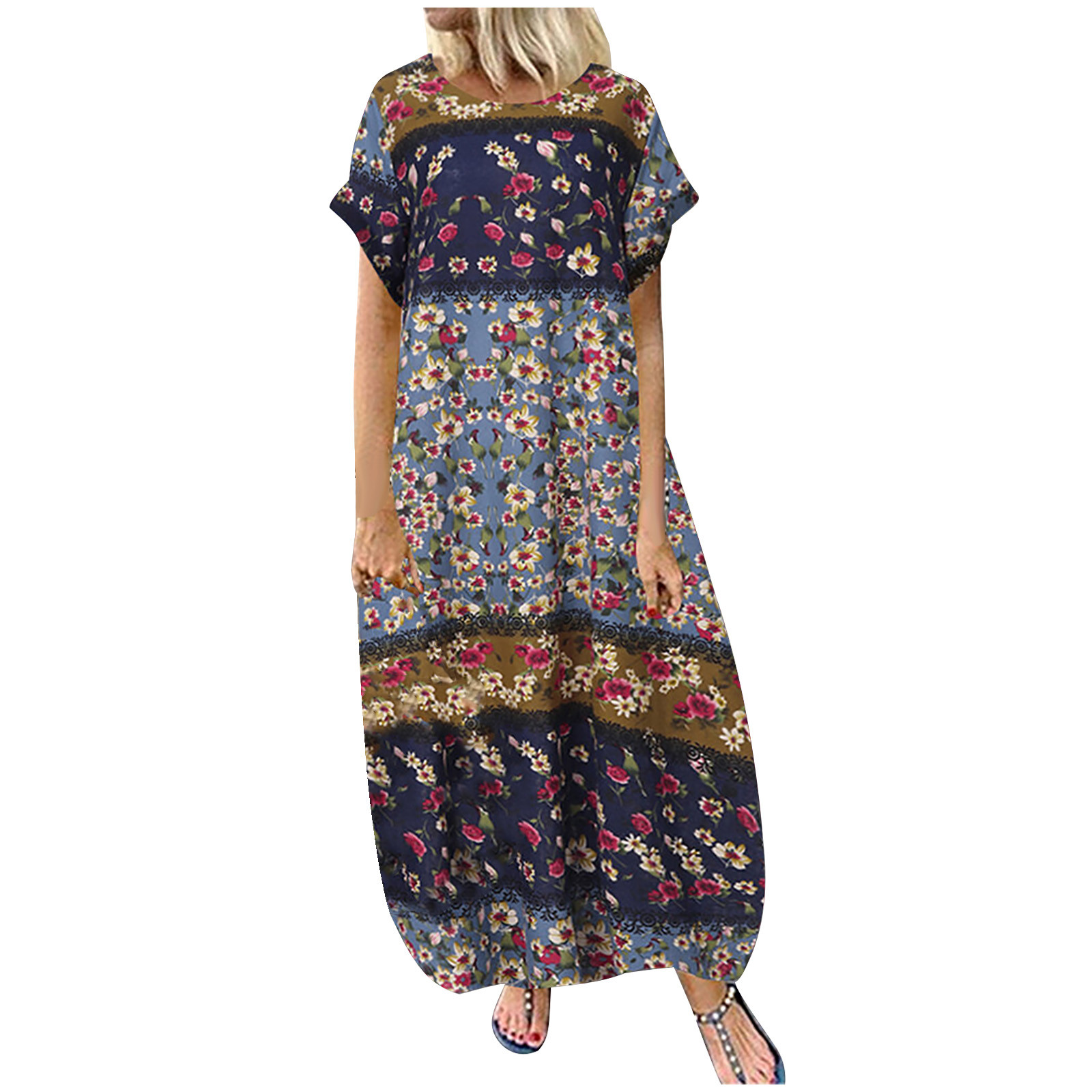 PVCS Women Summer VNeck Short Sleeve Loose Retro Cotton And Linen