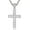 Silver, variant on Cross Necklace for Men, Cubic Zirconia Crucifix Pendant, Square Inlay Silver Yellow Gold Plated Copper Jesus Christ Women Fine Jewelry Gifts Box, 24 Inches Stainless Steel Rope Chain