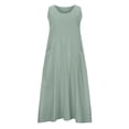 thumbnail image 4 of mfyjkho Vestidos de fiesta para mujer, Vestido largo de lino sin mangas de color liso informal de moda de verano para mujer Vestidos largos para mujer xxl, 4 of 7
