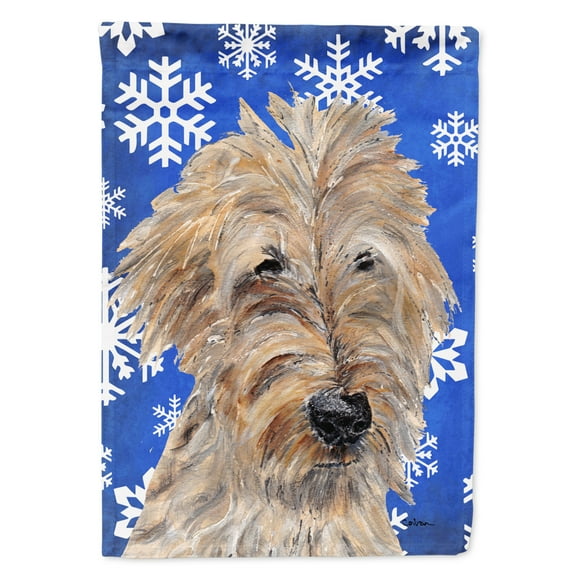 Carolines Treasures SC9605-FLAG-PARENT Goldendoodle Blue Snowflake Winter Flag  multicolor