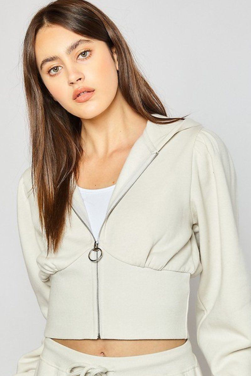 cropped zip jacket