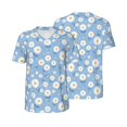 thumbnail image 6 of Rocae Daisies Flowers for Breathable Men's Baseball T-Shirt Fashionable Casual Baseball Jersey, Moisture-wicking Sportswear X-Large, 6 of 9