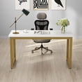 thumbnail image 3 of 55" Large Computer Desk, Modern Simple Style Study Writing Desk, Study Table Laptop Table for Home Office, 3 of 9