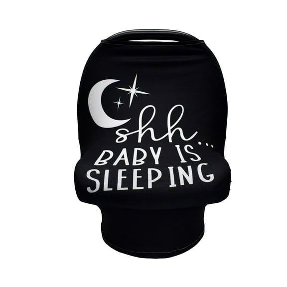 Baby Stroller Seat Cover Infant Car Protector Multi-functional Care Towel Nursing Cover Scarf Light Shielding Guard - Shh (Black)