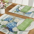 thumbnail image 5 of Spring Summer Hydrangea Flower Placemats Set of 4, Blue White Floral Mason Jar Beach Coastal Ocean Dining Table Place Mats, Nautical Starfish Shell Kitchen Decor Home Decoration 12 x 18 Inch, 5 of 5