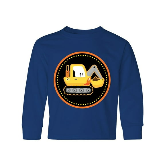Inktastic Construction Digger Truck Long Sleeve Youth T-Shirt