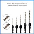 thumbnail image 4 of 5 Pcs Embouts de Forage Hexagonaux Durables Portables Outils de Retrait Résistants à la Corrosion pour Menuiserie Bois Plastique, 4 of 7