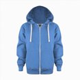 thumbnail image 6 of 7-8T Boys Girls Winter Outfits Set 2 Piece Round Neck Solid Color Printed Hoodie Sweatshirt And Pants Long Sleeve School Casual Fall Winter Elastic Waist Sets for 3-12 Years,Blue, 6 of 6