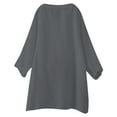 thumbnail image 5 of Loose Solid Color Women's Shirt - Stand Collar, Long Sleeve, for Casual and Festival Wear, 3Xl, Gray, 5 of 8