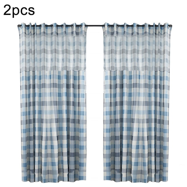 Cortina semitransparente Cortina de gasa de ventana transpirable Divisor de habitación para balcón de dormitorio, 100x200cm, Azul, 2 piezas Advancent LF0161-01B*2