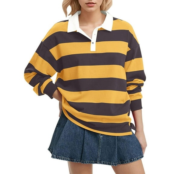 Fall Outfits For Women 2025 Sweatshirts Hoodies Oversized Striped Sweatshirt Crewneck Long Sleeve Long Sleeve Tops White