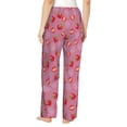 thumbnail image 3 of Xecao Cute Strawberry Women's Straight Lounge Pajama Pants: The Epitome of Relaxed Sleepwear, 3 of 9