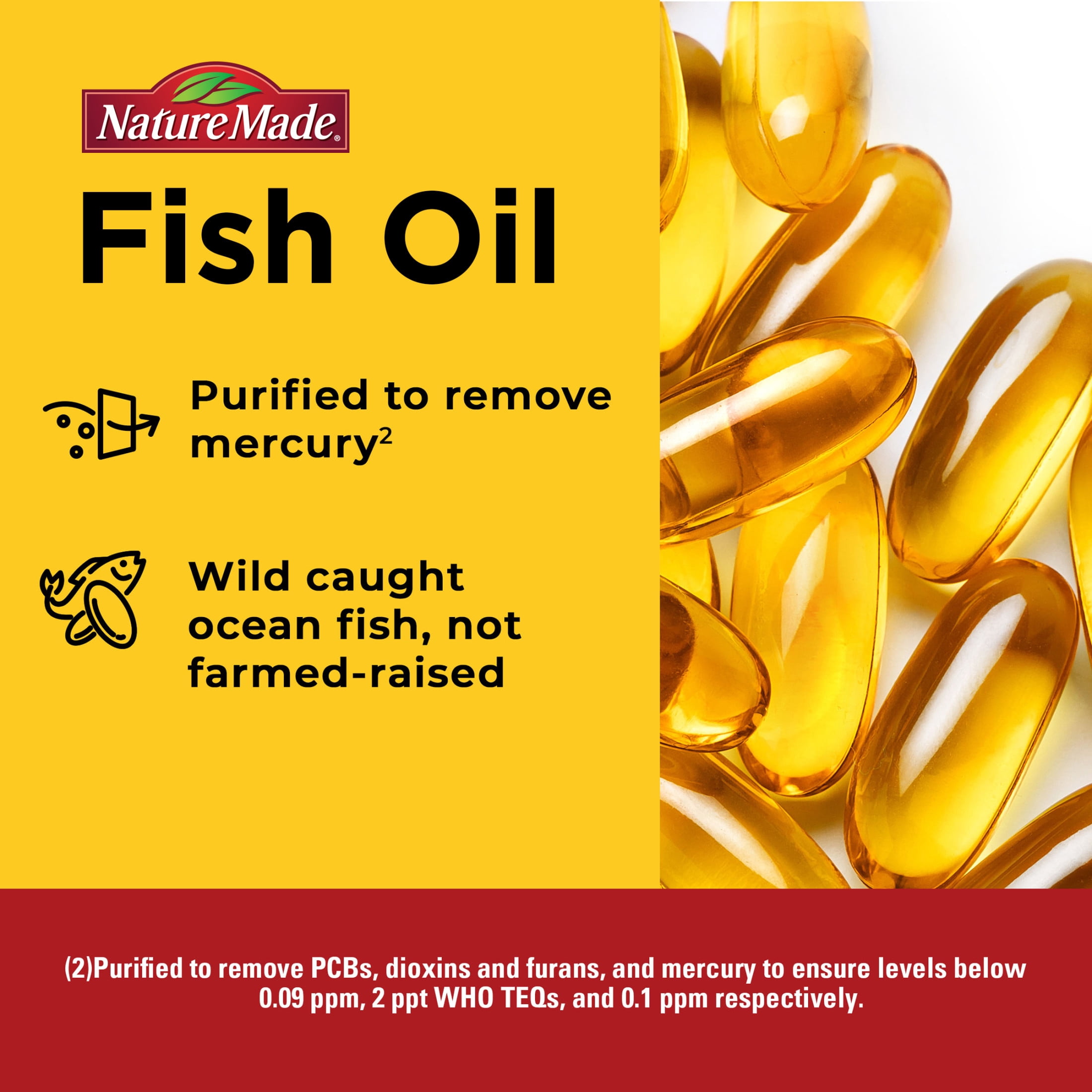 (3 pack) Nature Made Burp Less Ultra Omega 3 Fish Oil 1400 mg Softgels, Fish Oil Supplements, 100 Count