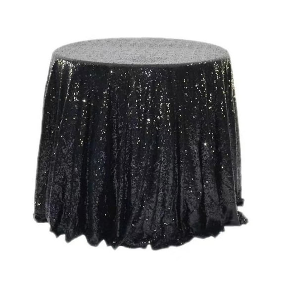GiLiling Round Tablecloth Silver Diameter 23.6IN Round Sparkly Elegant Drape Sequin Table for Wedding Banquet Birthday Home Party Cake Dessert Events Christmas Decorations