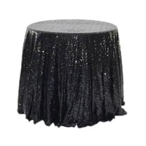 GiLiling Round Tablecloth Silver Diameter 23.6IN Round Sparkly Elegant Drape Sequin Table for Wedding Banquet Birthday Home Party Cake Dessert Events Christmas Decorations