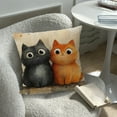 thumbnail image 6 of Horivan 4 Counts Cat Pattern Linen Pillow Cover 18x18 Inch Decorative Throw Pillowcase for Couch Bedroom Home Decor Cute Kitty Printed Pillow Cover, 6 of 6