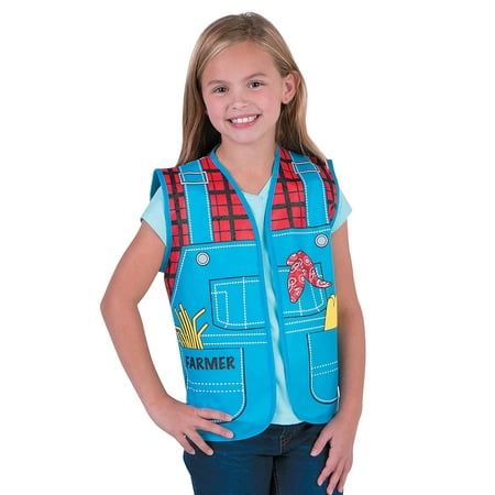 Fun Express - Kids Farmer Vest - Apparel Accessories - Costume Accessories - Costume Props - 1 Piece