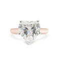 thumbnail image 2 of AFFY 3CT Heart Shape Moissanite Diamond Solitaire Engagement Ring in 14K Rose Gold over Silver-9.5, 2 of 8