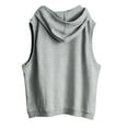 thumbnail image 5 of Krdevn Sleeveless Hoodie - Women's Oversized Solid Pullover, Drawstring Pocket for Fall Layering & Street Style, Size for XL, 5 of 5