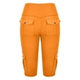 thumbnail image 6 of frariair Women's Muscle Support Fitness Shorts With Side Pockets Stretch Tights For Cycling Cardio Training Comfort Athletic Wear Orange, 6 of 6