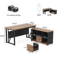 thumbnail image 6 of Tribesigns L-Shaped Computer Desk, 55 inches Executive Desk with 43"lateral File Cabinet, Gaming Desk Business Furniture with Drawers and Storage Shelves, 6 of 7