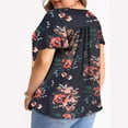 thumbnail image 3 of Patlollav Women'S Summer Plus Size Tshirt Casual V Neck Button Short Sleeve Crewneck Tunic Tops Cute Floral Print Shirts, 3 of 6