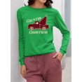 thumbnail image 2 of Country Christmas Plaid Truck Women's Long Sleeve, 2 of 4