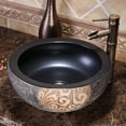 thumbnail image 6 of Luxury Design Round Gray Flower Pattern Porcelain Handmade Wash Basin Bathroom Ceramic Countertop Art Sink for Hotel, 6 of 6