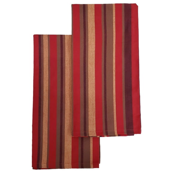 Virah Bellah Red & Gold Mason Stripe Kitchen Towel Set - 2 Dish Towels