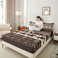thumbnail image 4 of Homewish Rustic Cowgirl Cowboy Full Size Sheets, Vintage Brown Western Aztec Bed Sheets, Farmhouse Horse Shoes Sheet Sets, Luxury Bedroom Decor, 4 Pieces, 4 of 7