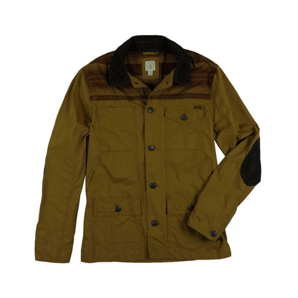 Volcom - Chaqueta de campo para patinar, ligera, con múltiples bolsillos, para hombre, marrón, grande Volcom Chaqueta de campo