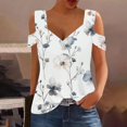 thumbnail image 2 of Women Summer Clothes Womens Tops Blouses Cotton Womens Shirts Casual Dressy Women Short Sleeve V Neck Tops Summer Graphic Tees for Women, 2 of 5