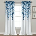 thumbnail image 2 of Lush Decor Farmhouse Ginkgo Leaf Light Filtering Window Curtain Panel Navy Single 52X842, 2 of 6