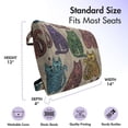 thumbnail image 5 of Tattoo Lumbar Pillow, Colorful Vintage Cat Animal with Mandala Inspired Floral Motifs, Soft Back Cushion for Office Chairs with Adjustable Straps, 14" x 13", Multicolor, by Ambesonne, 5 of 7