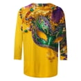 thumbnail image 3 of Aloohaidyvio Mardi Gras Shirts .Womens Plus Size 3/4 Length Sleeve Tops Casual Summer Shirts Three Quarter Length Sleeve Mardi Gras Blouses, 3 of 4