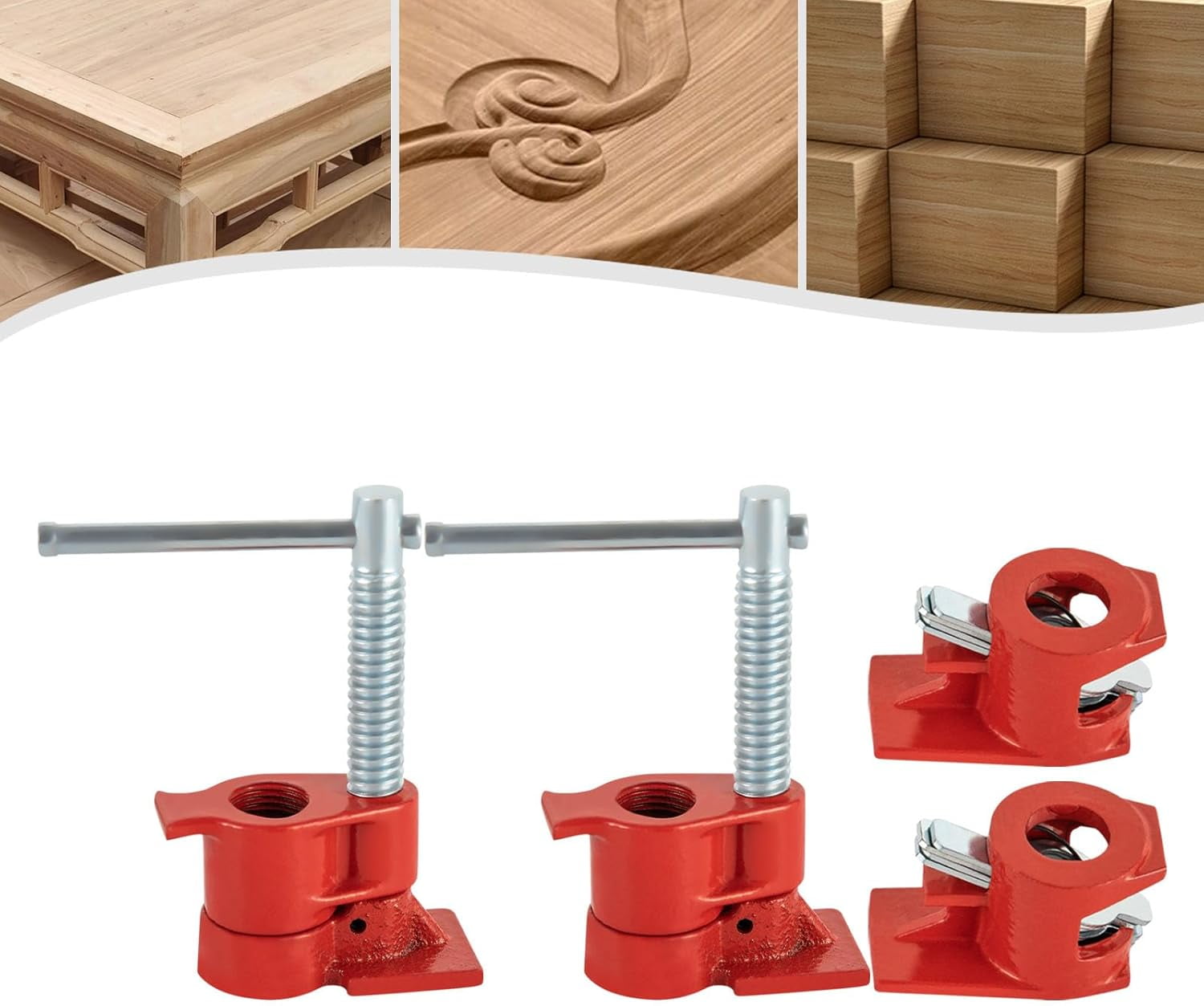 1/2" Pipe Clamp Set, Woodworking Cast Iron Clamp, 2PCS Heavy Duty Cast Iron Pipe Clamps for Metalworking, Woodworking and Frame Assembly
