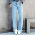 thumbnail image 7 of Women'S Fashion Casual High Waist Edge Straight Modified Leg Type Wide Leg Jeans Straight Women Woman on Pants Designer Pants for Women plus Size Women Clothes Denim Womens Jean Jean Pajama Pants, 7 of 7