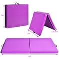 thumbnail image 4 of Costway 6'x2' x 1.6"Gymnastics Yoga Mat Thick Two Folding Panel Purple Portable, 4 of 8