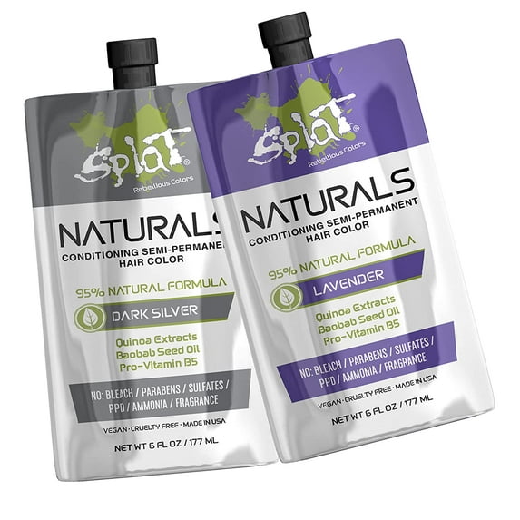 Splat Naturals Color Bundles - Split Hair Dye Looks (Lavender & Silver)