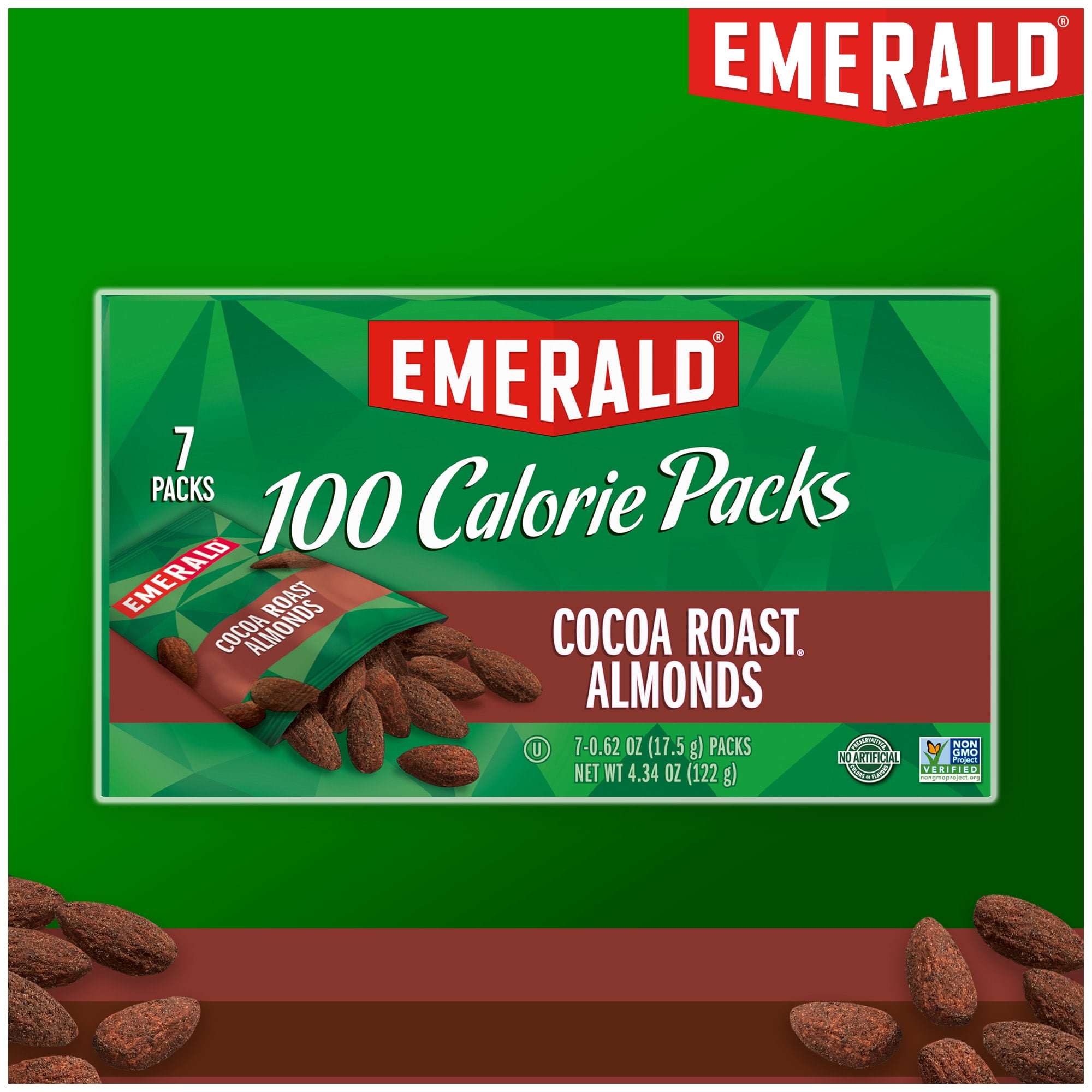 Emerald Cocoa Roast Almonds Dark Chocolate 100 Calorie Pack Nutrition