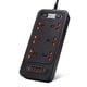 thumbnail image 1 of Inteprter Tira de tomacorrientes universal de 6 vías con puertos USB, enchufes eléctricos multifuncionales ignífugos, oficina, escuela, apartamento Electrónica  enchufe de EE. UU. negro, 1 of 6