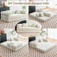 thumbnail image 6 of YINIX 81.6" Sleeper Sofa with Two Pillows, Comfy Modular Convertable Sofa Couch for Living Room, Small Spaces, Beige, 6 of 12