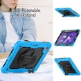 thumbnail image 4 of Case for iPad Air 5th Generation / iPad Air 4th Generation 10.9 inch with Screen Protector, 360 Degree Rotating Kickstand Hand Strap Shockproof Cover with Shoulder Strap, Sky Blue, 4 of 7