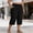 Black high waisted capri pants for women a1, variant on Cagogo Women Capri Pants High Waisted Elastic Waist Loose Flowy Casual Palazzo Cropped Trousers for Summer Beach Work Lounge with Pockets Solid Basic Vacation Clothes, White 3XL