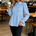 thumbnail image 2 of Tqcoqu Womens Babydoll Peplum Tops Button Up Business Casual Blouse Shirt, Tummy Control Dressy Casual Going Out Blouses,Women's,Size S-XXL, 2 of 6