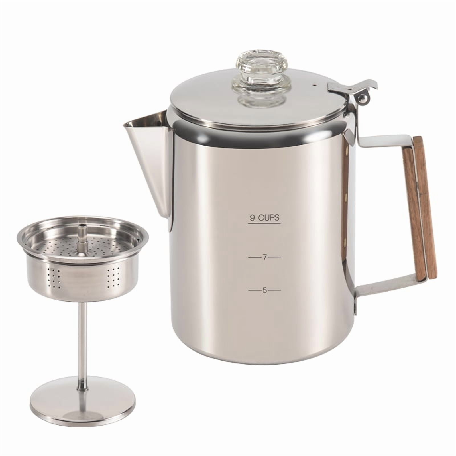 Coleman Camping Percolator, 9-Cup Aluminum Coffee Pot for Outdoor