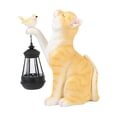 thumbnail image 4 of Luz Solar de gato shamjiam estatuilla de gato decoración para jardín y patio naranja, 4 of 8