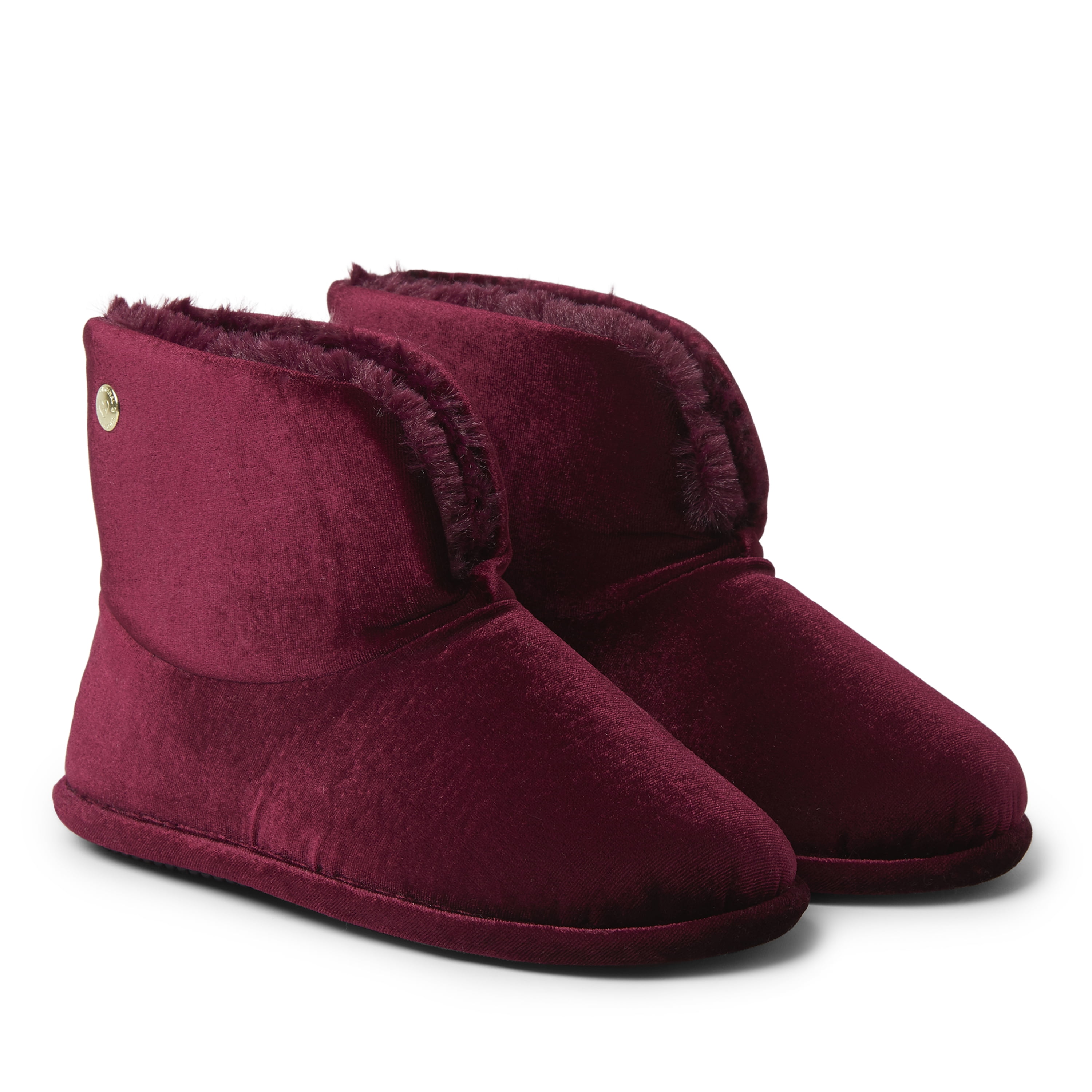 Dearfoams Womens Sara Shiny Velour 
